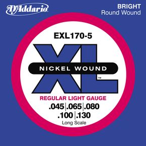D'Addario EXL170-5 XL Nickel Round Wound 5-String Long Bass Strings | Starrs Guitars