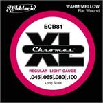 D'Addario ECB81 XL Chromes Flatwound Bass Strings | Starrs Guitars